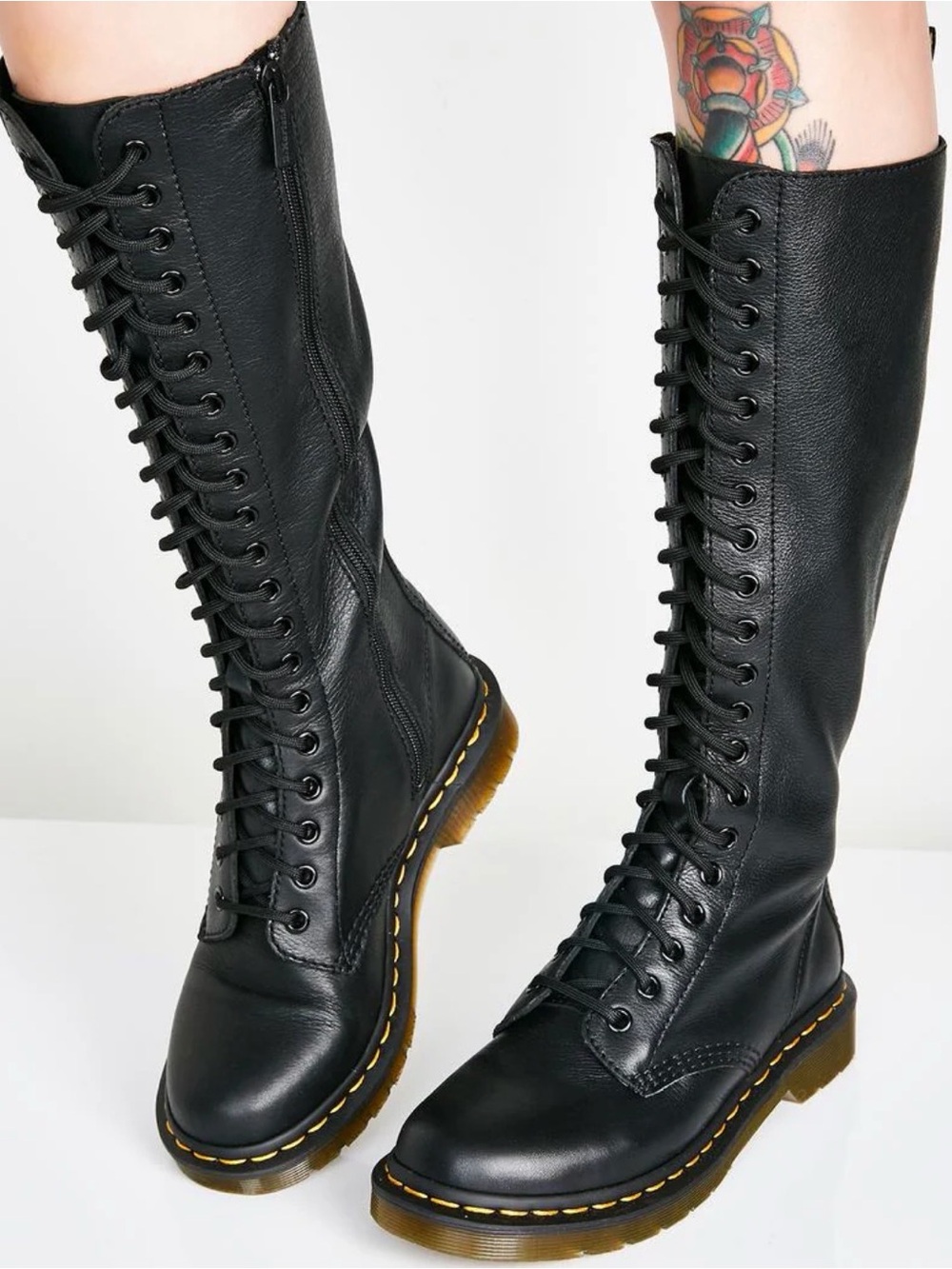 Rare! Dr. Martens 1B60 Virginia 20-eye, black Lace-Up Boots. Size 9 US. - Picture 2 of 4